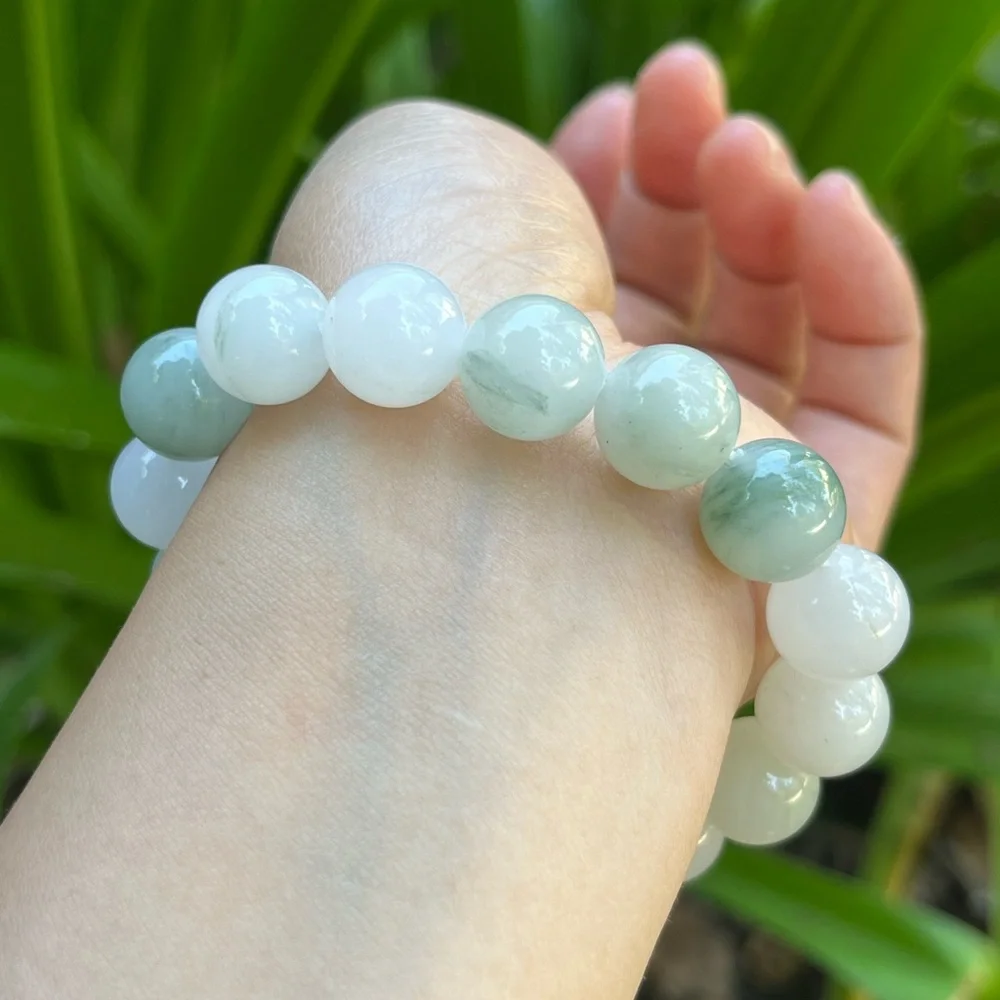 12.5mm‎ stretchable tianshan jade bracelet
